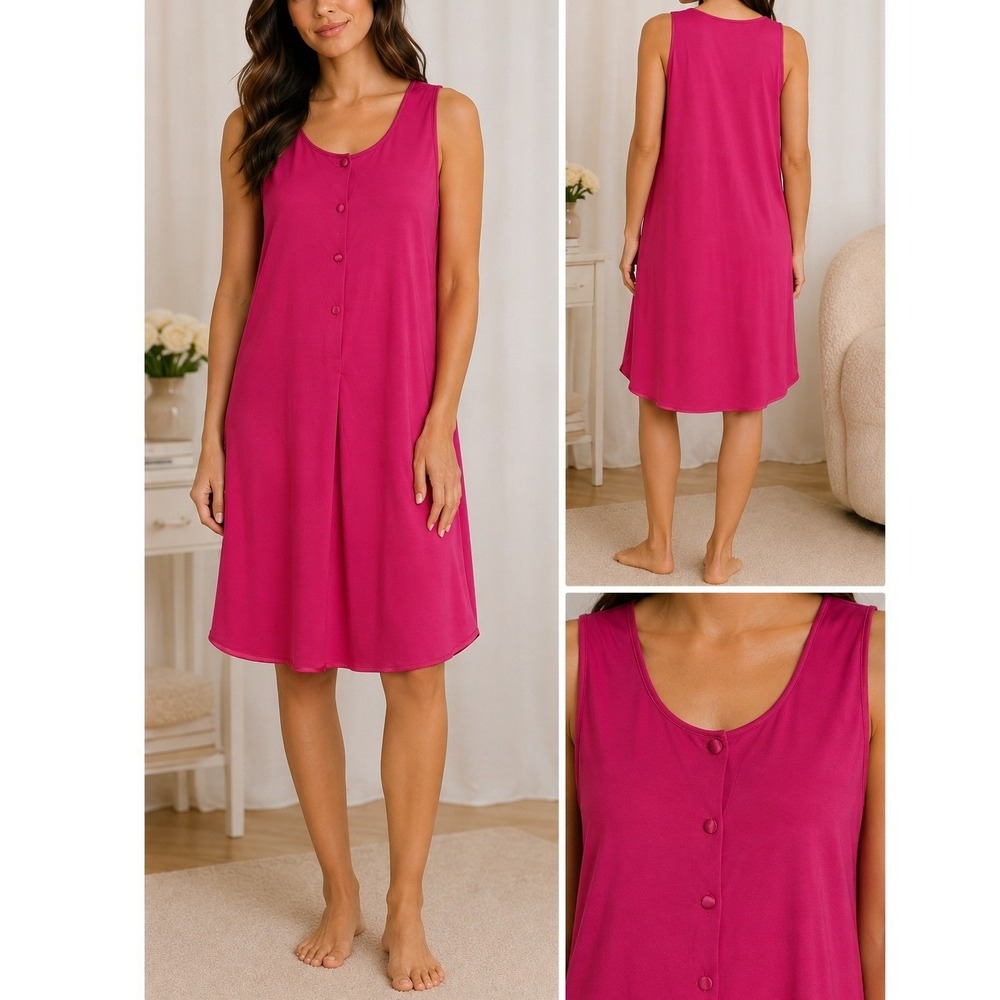 NWOT Hanro Sleeveless Mercerised Cotton Nightgown Size L Luxury Loungewear
